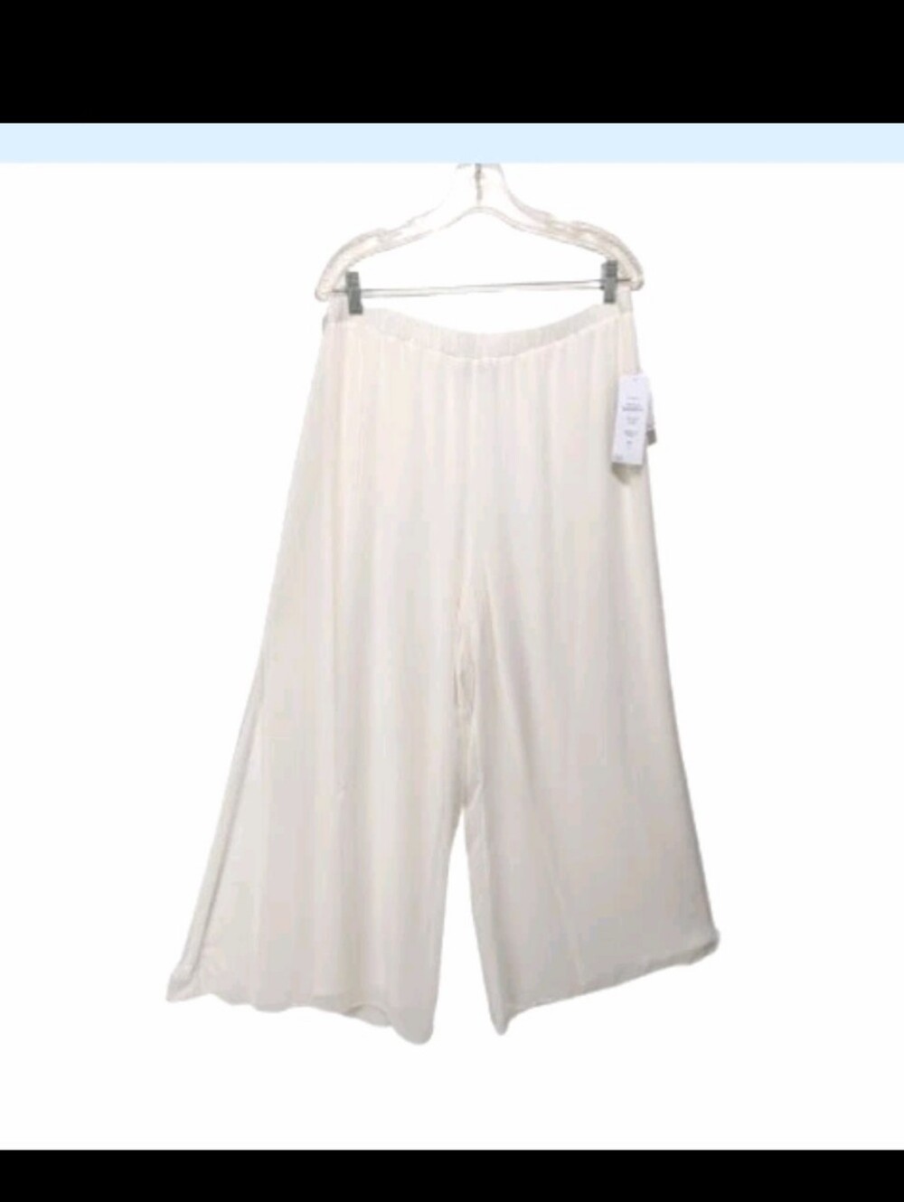 NWT Prelude Chiffon Palazzo Wide Leg Sheer Pants XL High Waisted Resort Whimsica